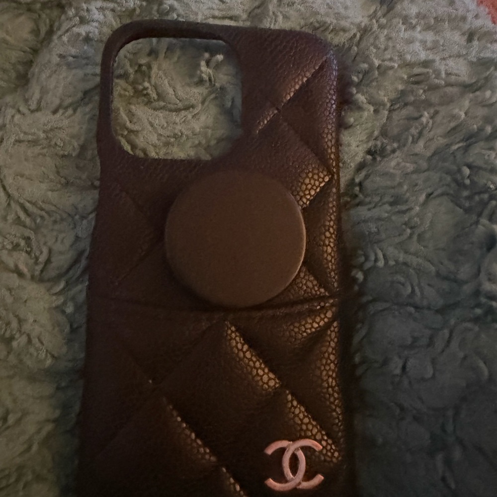 Luxury Black Phone Case with PopSocket
